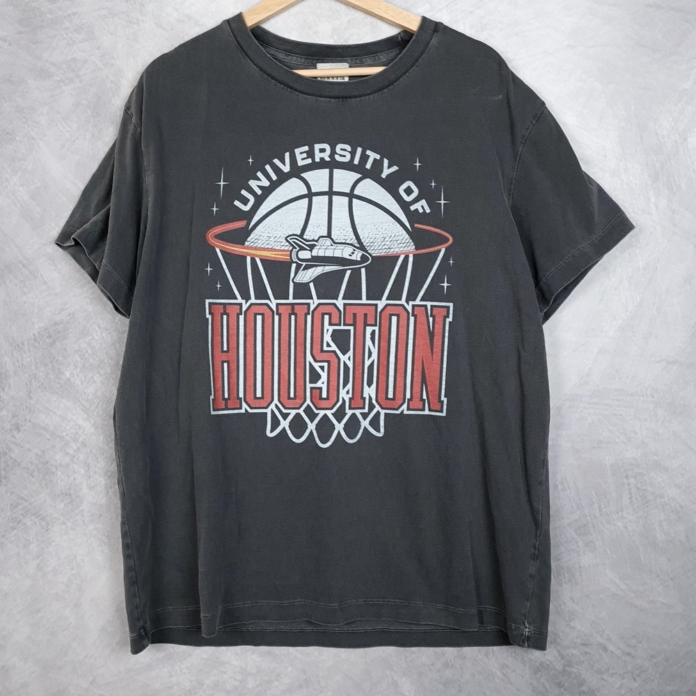 University Of Houston Shirt Mens Large Black Homefield Basketball Space Graphic